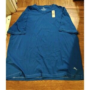 NWT Tommy Bahama Shirt Mens 3XL Blue V Neck Soft Tee Marina Blue Resort Wear